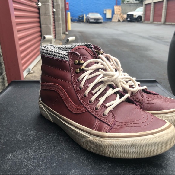 vans 721454 Unisex’s Brown White Leather high top Sneakers Size M4.5,W6 - Picture 3 of 13